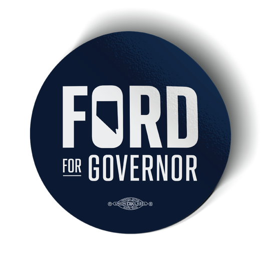 Ford For Governor (3" x 3" Vinyl Sticker -- Pack of Two)
